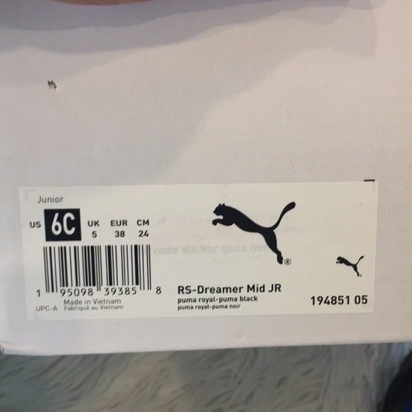 PUMA Boys RS-DREAMER 2 Basketball Shoes in black/blue JR royal size 6 C - Picture 4 of 12